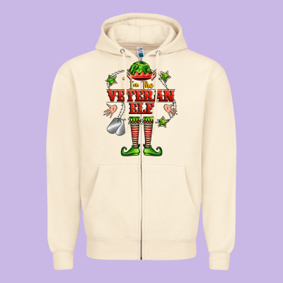 Im The Veteran Elf Zipper Hoodie Designed By Fadigitalartstudio