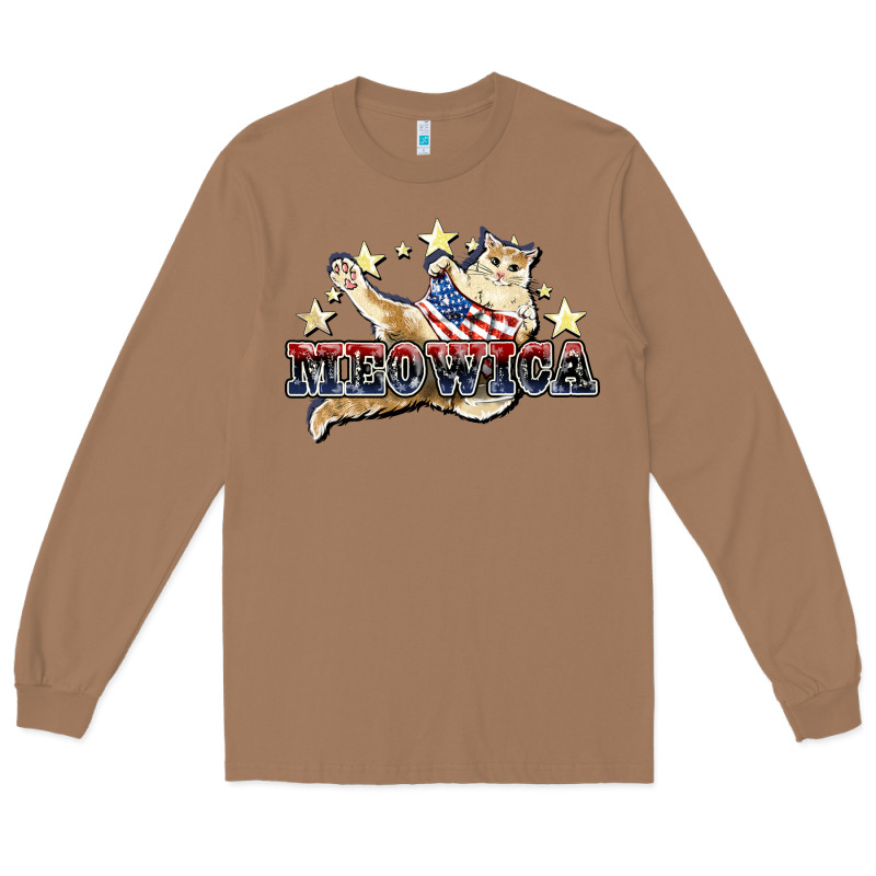 Meowica Cat 4th Of July Long Sleeve Tee by HowdyJamesFarm | Teevron