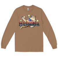 Toasted Coconut Meowica cat 4th of july Long Sleeve Tee - HowdyJamesFarm
