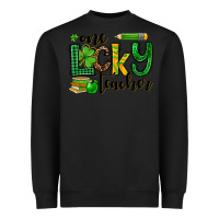 Black St. Patrick's One lucky Teacher Heavyweight Sweatshirt - OliviaCreatesArt