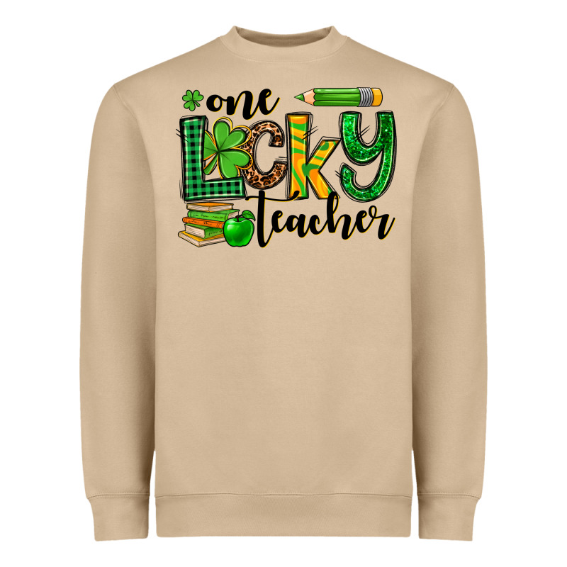 St. Patrick's One Lucky Teacher Heavyweight Sweatshirt by OliviaCreatesArt | Teevron