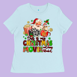 This Is My Christmas Movie Watching Blanket Ladies Tee Designed By Maliassmallbusiness