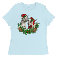 Baby Blue christmas baby goats Ladies Tee - RanaPortraitStore