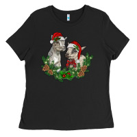 Black christmas baby goats Ladies Tee - RanaPortraitStore