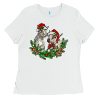 White christmas baby goats Ladies Tee - RanaPortraitStore