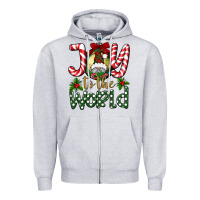 Heather Grey joy to the world Zipper Hoodie - BundleAndBundleShop