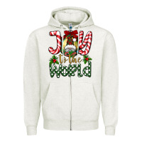Oatmeal Heather joy to the world Zipper Hoodie - BundleAndBundleShop