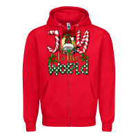 Red joy to the world Zipper Hoodie - BundleAndBundleShop