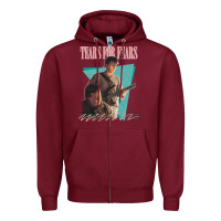 Burgundy vintage style 80s tears for fears design Zipper Hoodie - tuanDangUi