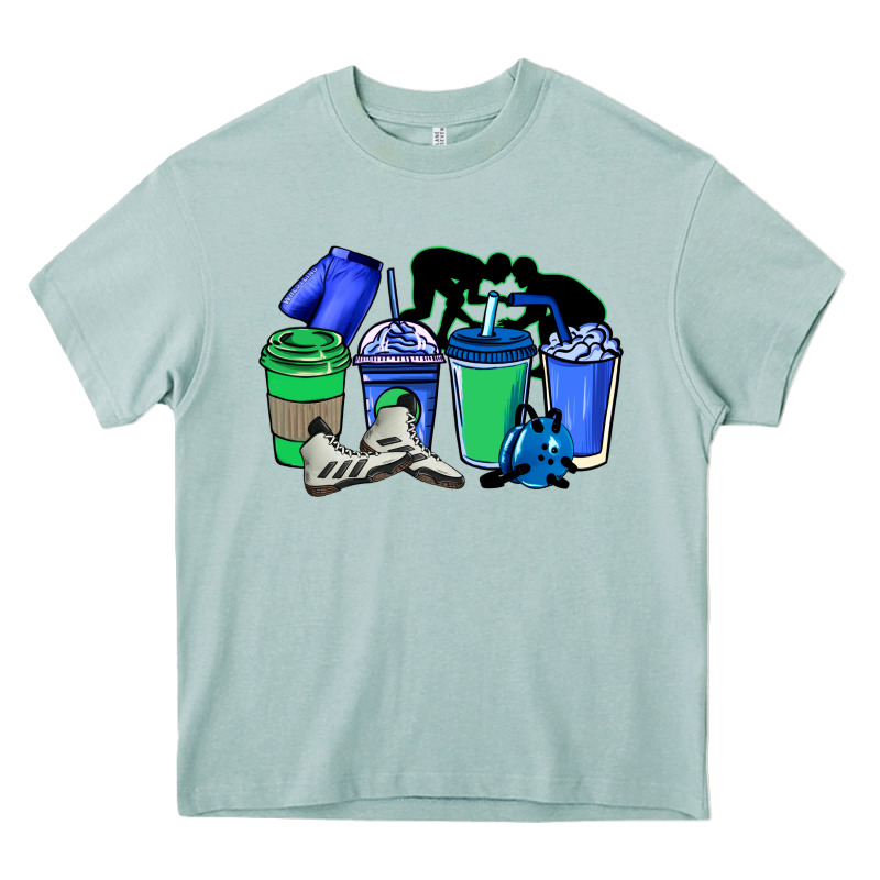 Wrestling Coffee Cups Heavy Core Tee by NancyCooperArtShop | Teevron