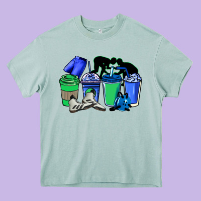 Wrestling Coffee Cups Heavy Core Tee Designed By Nancycooperartshop