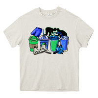 Cream wrestling coffee cups Heavy Core Tee - NancyCooperArtShop