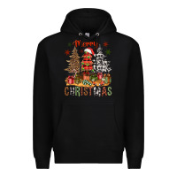 Black merry christmas with western trees bbs Premium Hoodie - BundleAndBundleShop