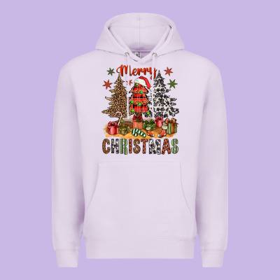Merry Christmas With Western Trees Bbs Premium Hoodie Designed By Bundleandbundleshop