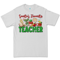 Dove Grey santa's favorite teacher Premium Tee - MaliasSmallBusiness