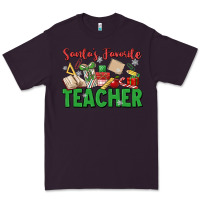 Plum santa's favorite teacher Premium Tee - MaliasSmallBusiness