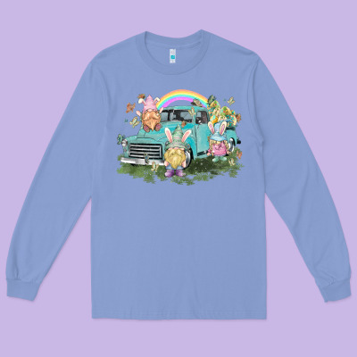 Easter Gnomies With Truck Easter Day Long Sleeve Tee Designed By Howdyjamesfarm