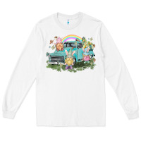 White Easter gnomies with truck Easter Day Long Sleeve Tee - HowdyJamesFarm