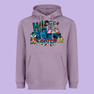 Happy Easter  Truck Heavyweight Hoodie Designed By Cowhidedigitalart