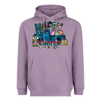 Lavender Happy Easter  truck Heavyweight Hoodie - CowhideDigitalArt