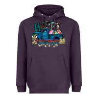 Plum Happy Easter  truck Heavyweight Hoodie - CowhideDigitalArt