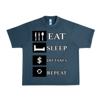 Midnight Navy Tax Day Eat Sleep Do Taxes Repeat Gift Urban Heavy Tee - Bettercallsaul