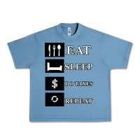 Pebble Blue Tax Day Eat Sleep Do Taxes Repeat Gift Urban Heavy Tee - Bettercallsaul