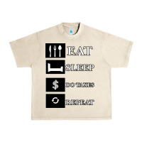 Sandshell Tax Day Eat Sleep Do Taxes Repeat Gift Urban Heavy Tee - Bettercallsaul