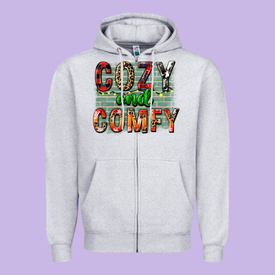 Cozy And Comfy Zipper Hoodie Designed By Fadigitalartstudio