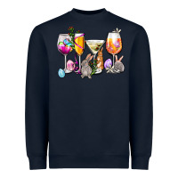 Navy Easter wine glasses Heavyweight Sweatshirt - OliviaCreatesArt