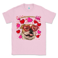 Bubblegum Pink valentine's day  brown english bulldog Classic Tee - RanaPortraitStore