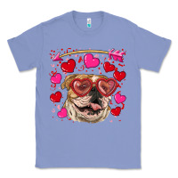 Colony Blue valentine's day  brown english bulldog Classic Tee - RanaPortraitStore