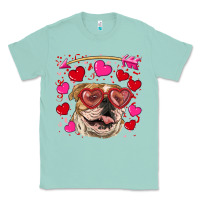 Seafoam valentine's day  brown english bulldog Classic Tee - RanaPortraitStore
