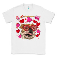 White valentine's day  brown english bulldog Classic Tee - RanaPortraitStore