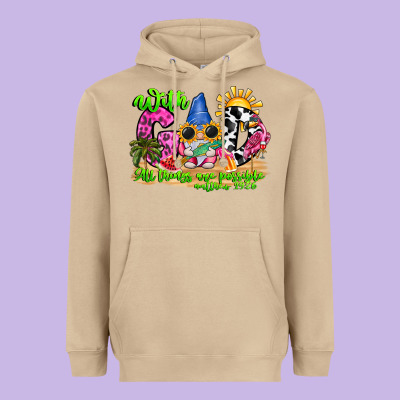 With God All Things Are Possible Summer Heavyweight Hoodie Designed By Cowhidedigitalart
