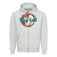 Dove Grey play ball baseball Zipper Hoodie - BundleAndBundleShop