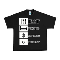 Black Tax Day Eat Sleep Do Taxes Repeat Gift Urban Heavy Tee - Bettercallsaul