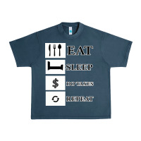 Midnight Navy Tax Day Eat Sleep Do Taxes Repeat Gift Urban Heavy Tee - Bettercallsaul
