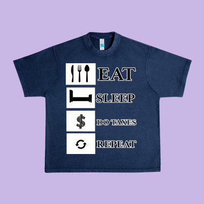 Tax Day Eat Sleep Do Taxes Repeat Gift Urban Heavy Tee Designed By Bettercallsaul