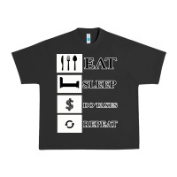 Pigment Black Tax Day Eat Sleep Do Taxes Repeat Gift Urban Heavy Tee - Bettercallsaul