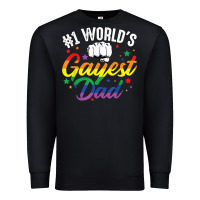 Black 1 worlds gayest dad funny fathers day lgbt pride r Premium Sweatshirt - tuanDangUi