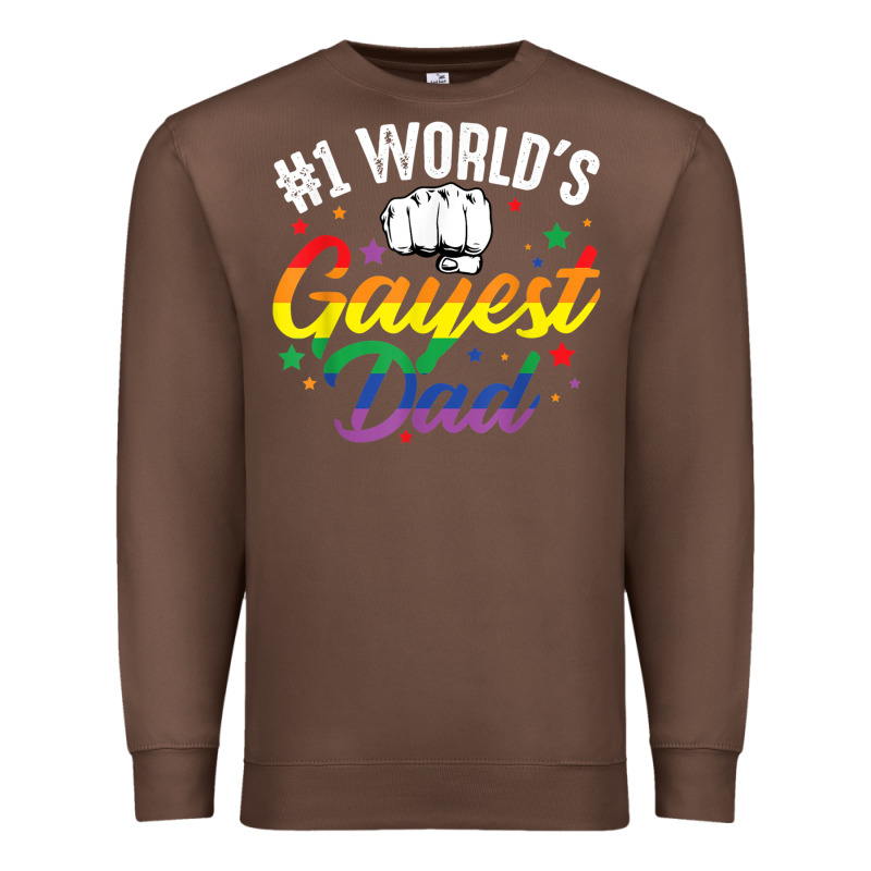 1 Worlds Gayest Dad Funny Fathers Day Lgbt Pride R Premium Sweatshirt by tuanDangUi | Teevron