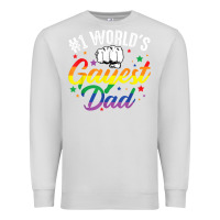 Dove Grey 1 worlds gayest dad funny fathers day lgbt pride r Premium Sweatshirt - tuanDangUi