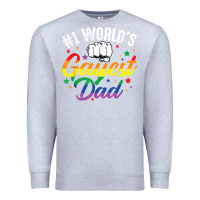 Heather Grey 1 worlds gayest dad funny fathers day lgbt pride r Premium Sweatshirt - tuanDangUi