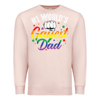 Pale Pink 1 worlds gayest dad funny fathers day lgbt pride r Premium Sweatshirt - tuanDangUi