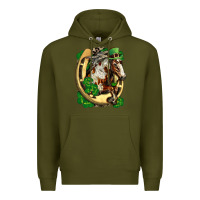 Army Green Horse with horseshoe st patricks day Premium Hoodie - FaDigitalArtStudio
