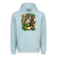 Blue Mist Horse with horseshoe st patricks day Premium Hoodie - FaDigitalArtStudio
