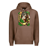 Chestnut Horse with horseshoe st patricks day Premium Hoodie - FaDigitalArtStudio