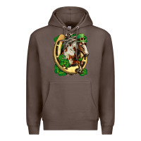 Coffee Horse with horseshoe st patricks day Premium Hoodie - FaDigitalArtStudio