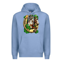 Colony Blue Horse with horseshoe st patricks day Premium Hoodie - FaDigitalArtStudio